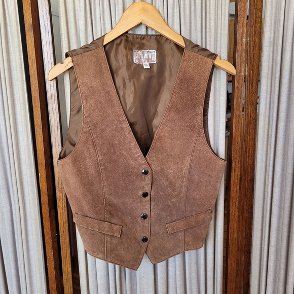 Brown leather vest - Picture 2 of 6